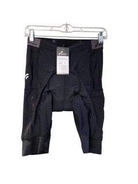 Sportneer Mens Padded Cycling Cargo Shorts Black Size S Nylon-Blend